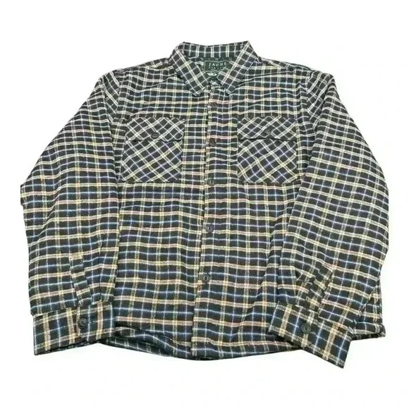 Jachs New York Sherpa Lined Blue, brn and Black Plaid Flannel Shacket NWT Sz.XXL - Picture 1 of 8